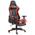 vidaXL Gamestoel draaibaar met voetensteun PVC rood, Huis en Inrichting, Stoelen, Verzenden, Nieuw