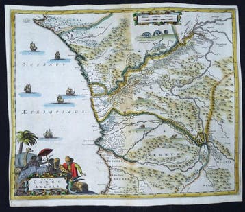 Afrika - Zaïre / Congo / Angola / Gabon; Olfert Dapper /