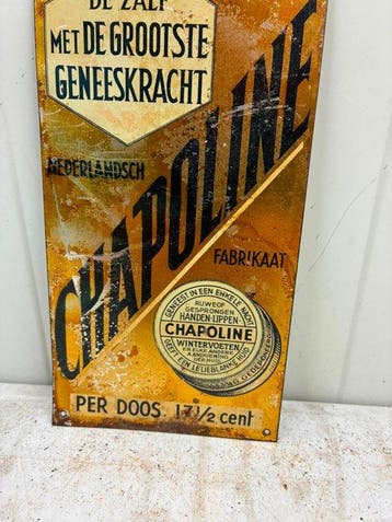 Vintage Chapoline zalf reclamebord – Nederlands fabrikaat –