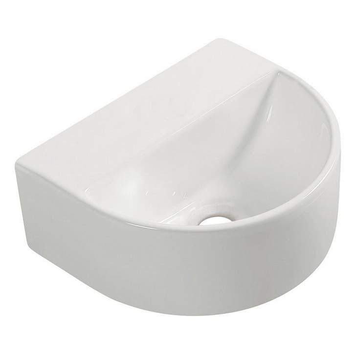 BWS Keramische Fontein Halfrond Zonder Kraangat Wit 30x25 cm, Bricolage & Construction, Sanitaire, Enlèvement ou Envoi