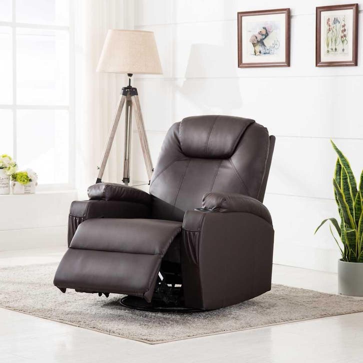 vidaXL Massagestoel schommelend kunstleer bruin, Huis en Inrichting, Stoelen, Nieuw, Verzenden