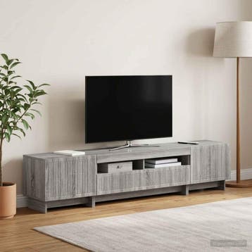 vidaXL 5-delige LED TV-kast Grijs Sonoma Bewerkt hout, Verzenden