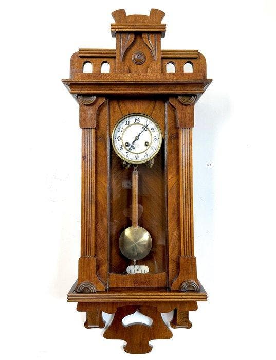 Wandklok - Junghans - Antiek - Walnoot - 1900-1910 - Art, Antiquités & Art, Antiquités | Horloges