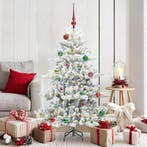 vidaXL Kunstmatige Hinged Kerstboom Wit 150 cm PVC en Staal, Verzenden, Nieuw