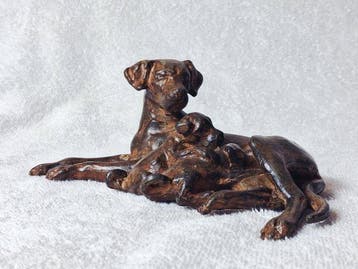 Pierre Chenet (XX-XXI) - sculptuur, La Chienne et ses Chiots