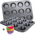 2dekans | COOCK - Muffin Bakvorm met 12 Cupcake Vormpjes -, Elektronische apparatuur, Ophalen of Verzenden, Nieuw