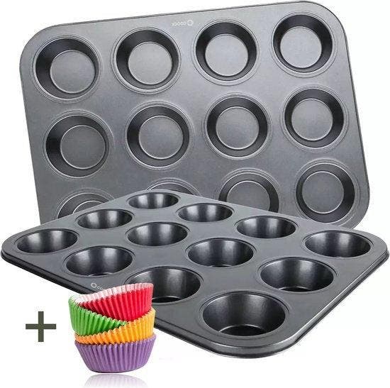 2dekans | COOCK - Muffin Bakvorm met 12 Cupcake Vormpjes -, Elektronische apparatuur, Vaatwasmachines, Ophalen of Verzenden