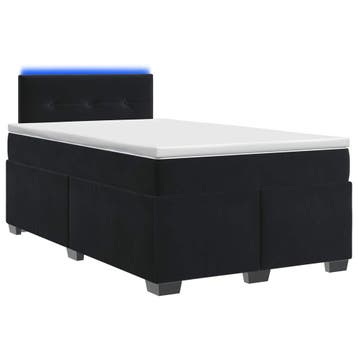 vidaXL Boxspringbed met matras en LED Zwart 120 x 190 cm, Verzenden, Nieuw