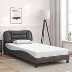 vidaXL Bedframe zonder matras Hvar kunstleer grijs 100x200, Verzenden, Nieuw