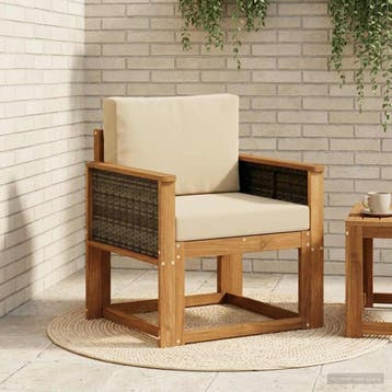 vidaXL Buiten Midden Sofa Massief Acacia Hout Naturel, Tuin en Terras, Verzenden, Nieuw