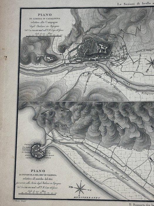 Spanje - Peniscola, Castro, Burgos en Lerida; Camillo Vacani, Livres, Atlas & Cartes géographiques