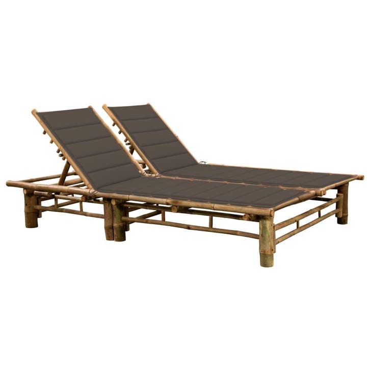 vidaXL Ligbed 2-persoons met kussens bamboe, Tuin en Terras, Ligbedden, Nieuw, Verzenden