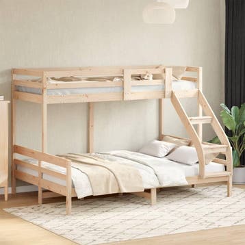 vidaXL Stapelbed massief grenenhout 90x200/140x200 cm, Verzenden