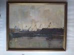 Louis Demesmaeker ( 1906 - 1986 ) - aan de haven, Antiquités & Art, Art | Peinture | Classique