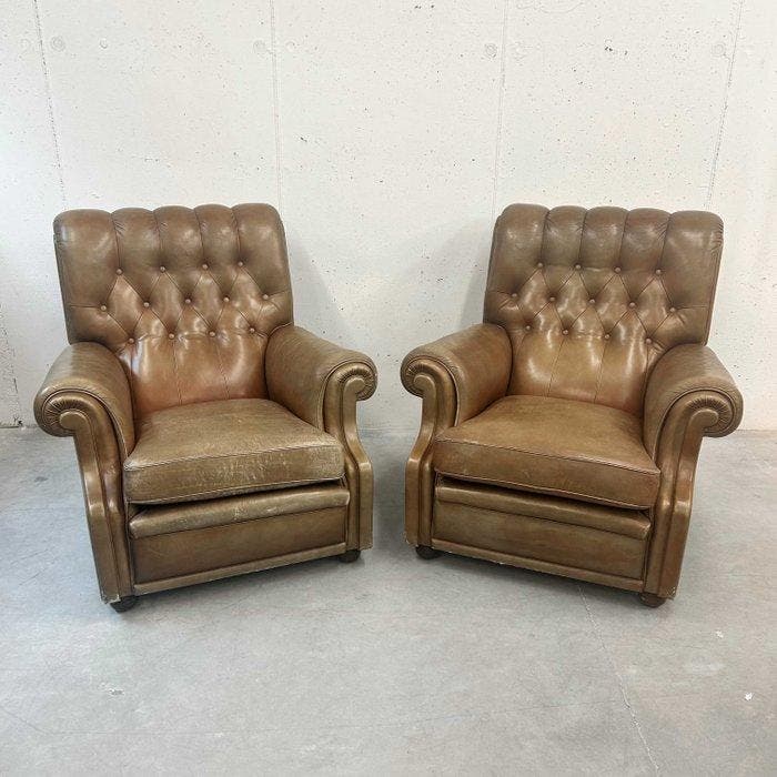 Poltrona Frau - Fauteuil - Bonnie - Leder, Antiek en Kunst, Curiosa en Brocante