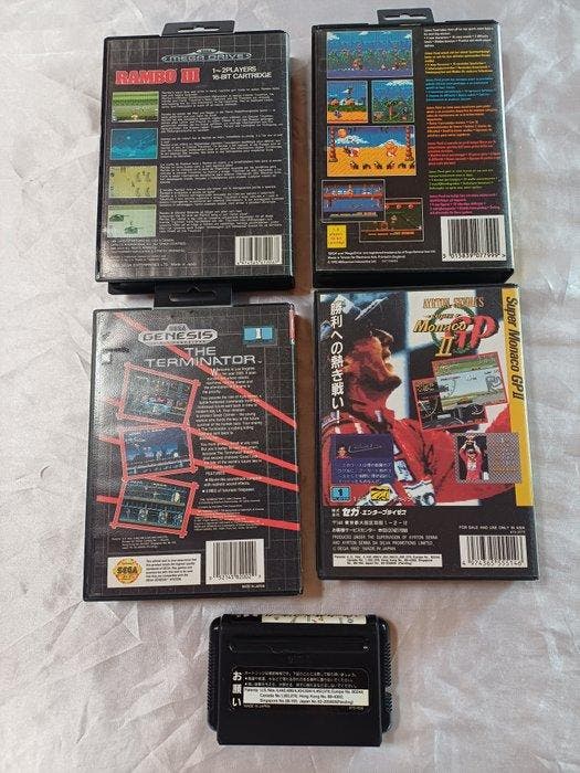 Sega - Mega Drive - Rambo III, Ayrton Sennas super Monaco, Games en Spelcomputers, Spelcomputers | Overige Accessoires