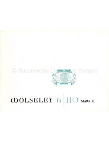 1965 WOLSELEY 6/110 MARK II BROCHURE NEDERLANDS