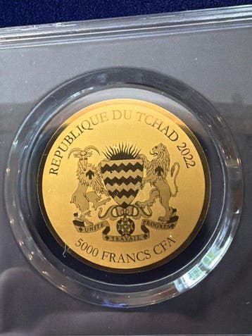 Tsjaad. 5000 Francs 2022 - Springbock, 1/200 Oz (.999) mit