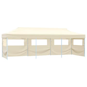 vidaXL Vouwtent pop-up met 5 zijwanden 3x9 m crème, Verzenden
