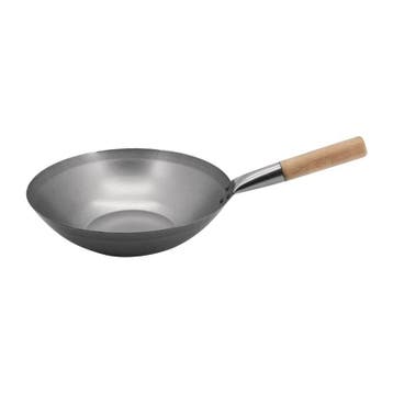 Wokpan | Staal | Platte Bodem | Ø330mm Vogue, Verzenden