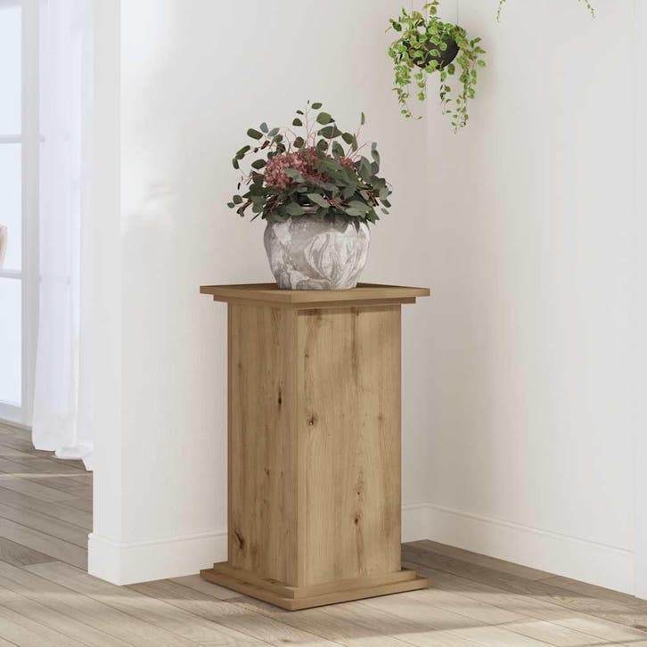 vidaXL Plantenstandaard 33x33x60 cm bewerkt hout artisanaal, Tuin en Terras, Bloembakken en Plantenbakken, Nieuw, Verzenden
