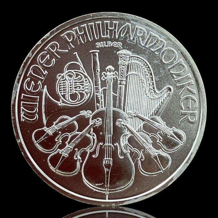 Oostenrijk. Silver .999 1 oz 1½ Euro (Vienna Philharmonic), Postzegels en Munten, Edelmetalen en Baren