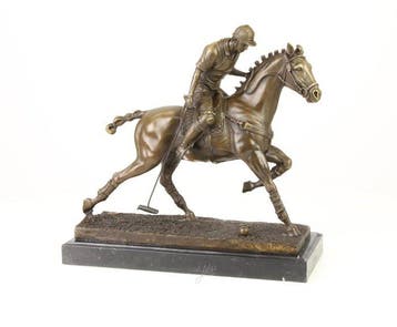 sculptuur, Beautiful High-End Bronze Sculpture of a Polo
