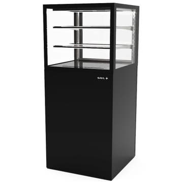 Neutrale Vitrine | INTEGRA | Zwart | 3 Niveaus | Wielen, Verzenden, Nieuw in verpakking