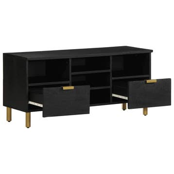 vidaXL Tv-meubel 100x33x46 cm bewerkt hout zwart, Huis en Inrichting, Verzenden, Nieuw