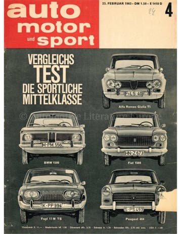 1963 DAS AUTO MOTOR UND SPORT MAGAZINE 04 DUITS, Nieuw