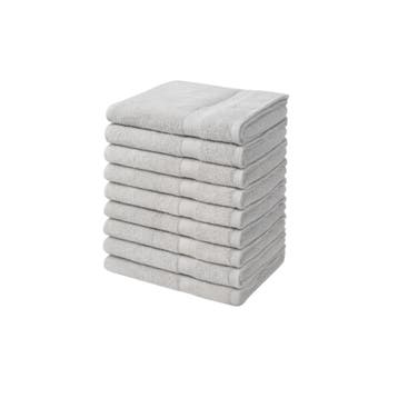 Handdoeken 50×100 cm – Set van 10 – 400 g/m² - Lichtgrijs, Verzenden