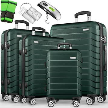 Kofferset - 4 delig - Trolley - Reiskoffer set - Groen - Til, Verzenden, Nieuw