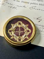 Reliekhouder - Verguld messing - 1850-1900 - Heilige Kruis