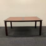 klassieke Engelse tafel met leer inleg, 180x120 cm, Huis en Inrichting, Tafels | Eettafels, Gebruikt