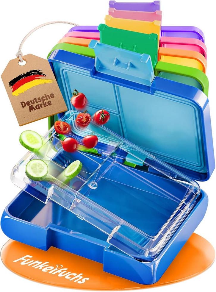 2dekans | Funkelfuchs® - Lunchbox kinderen met vakjes -, Huis en Inrichting, Keuken | Tupperware, Ophalen of Verzenden