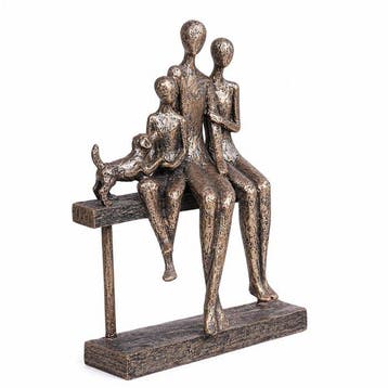 sculptuur, Family and Dog – Expressive Figurative Artwork