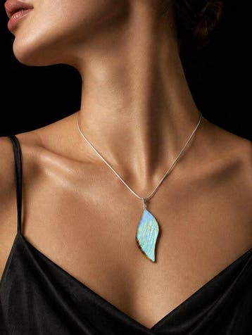 Blauwe Flash Labradoriet Halsketting - 925 Sterlingzilver -