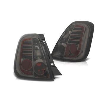 FEUX ARRIÈRE POUR FIAT 500 07- LED FOND CHROMÉ FUMÉ, Auto-onderdelen, Verzenden, Nieuw
