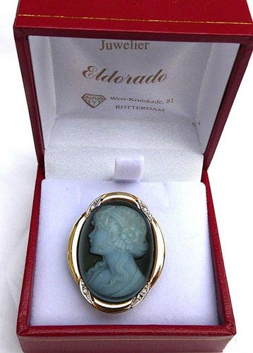 Broche - 14 karaat Geel goud - CAMEE Gibson Girl