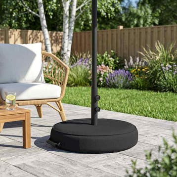vidaXL Terras Parasolvoet 53 x 53 x 40 cm Staal Zwart, Verzenden, Nieuw