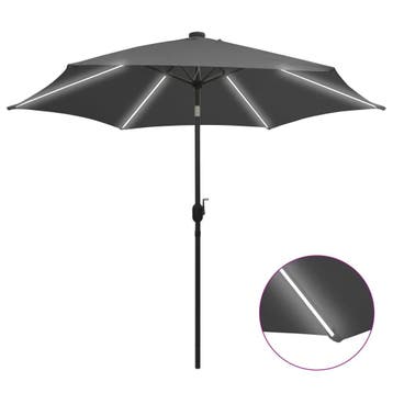 vidaXL Parasol met LED-verlichting en aluminium paal 300 cm, Verzenden, Nieuw