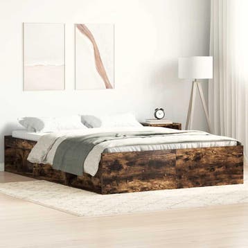 vidaXL Bedframe gerookt eikenkleurig 120x200 cm, Verzenden, Nieuw