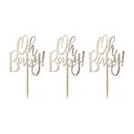 Gouden Cocktailprikkers Oh Baby 7cm 12st, Verzenden