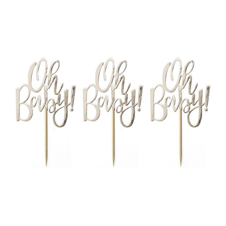 Gouden Cocktailprikkers Oh Baby 7cm 12st, Hobby & Loisirs créatifs, Articles de fête, Envoi
