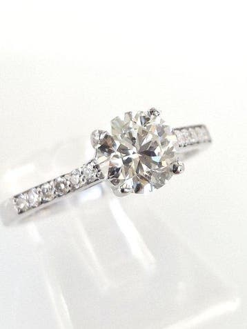 Verlovingsring - 14 karaat Witgoud - 1.17ct. tw. Diamant