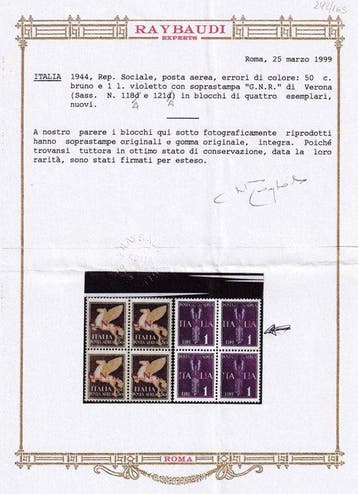 Republikeinse Nationale Garde 1944 - Posta Aerea Pegaso 1 l., Postzegels en Munten, Gestempeld