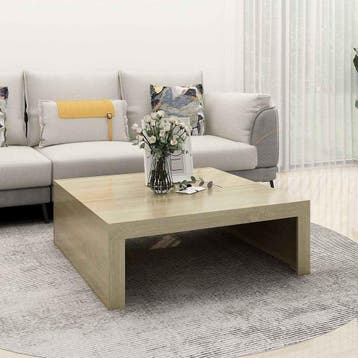 vidaXL Salontafel 100x100x35 cm bewerkt hout sonoma, Verzenden