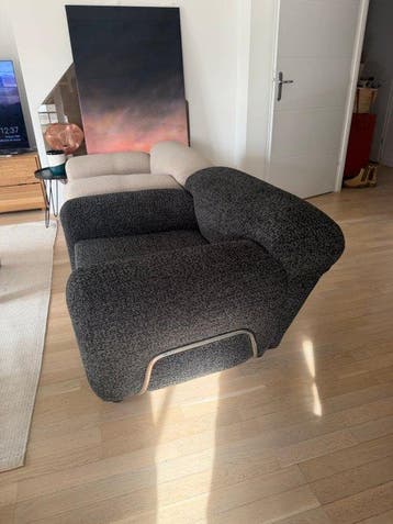 Fauteuil - fabric - Club fauteuil with tubular chrome frame