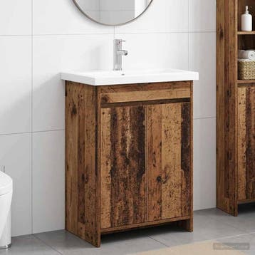 vidaXL Badkamermeubel Set Oud hout 61 x 40 x 84,5 cm Bewerkt, Verzenden