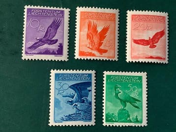 Liechtenstein 1934 - Adelaars - MNH - Michel 143/147, Postzegels en Munten, Postzegels | Europa | Oostenrijk, Gestempeld